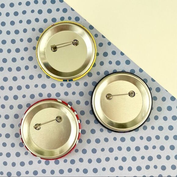 Set of 4 Colorful Sock Monkey Pins, Buttons, NWOT, pirate, rock & roll, rapper - Picture 3 of 5